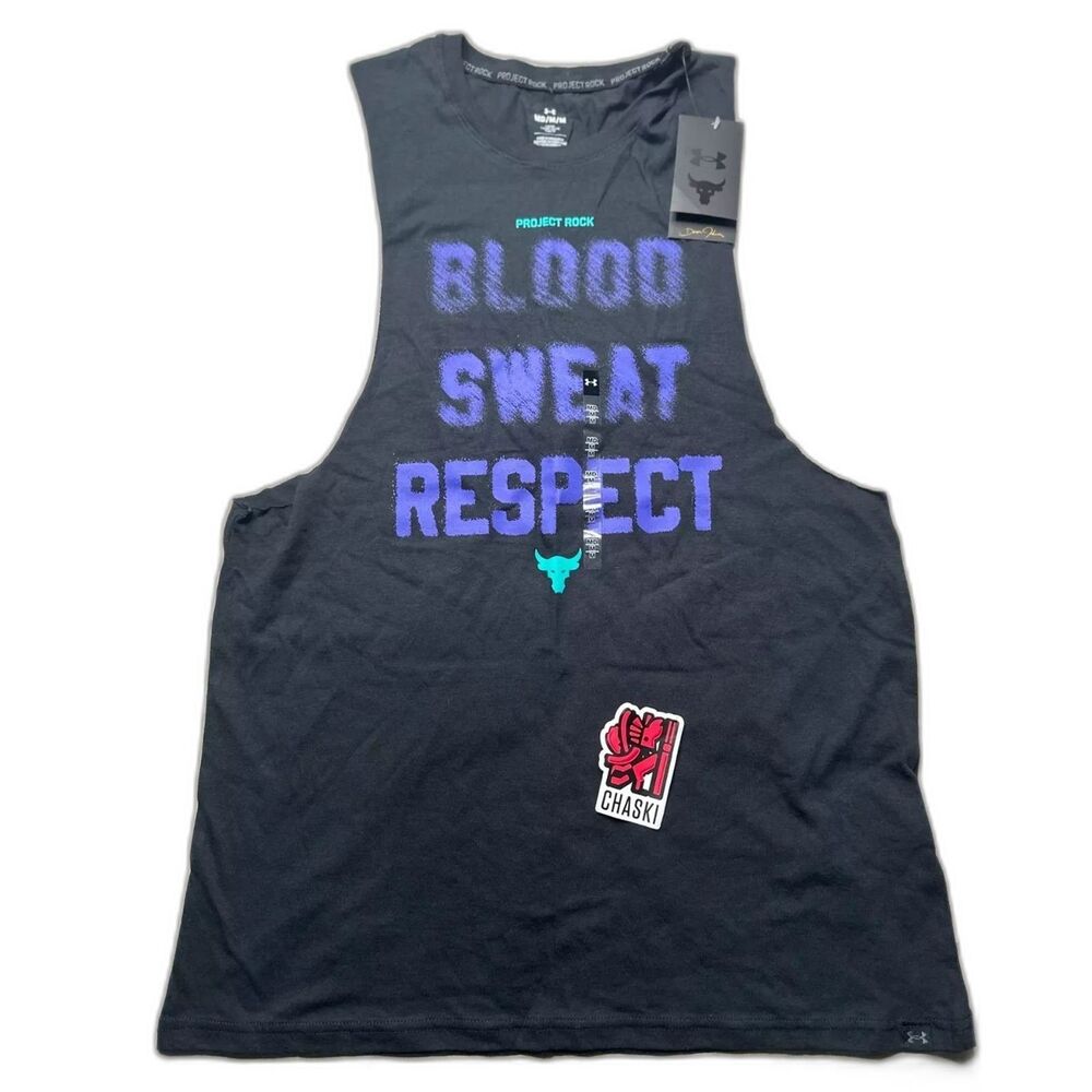Under Armour Project Rock Blood Sweat Respect Tank gym T-Shirt 2024 Men's Medium